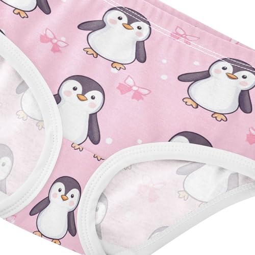 Wusikd Cute Penguins Girls' Underwear Cotton Bow Pink Girls Briefs Soft Toddler Underwear 2T4