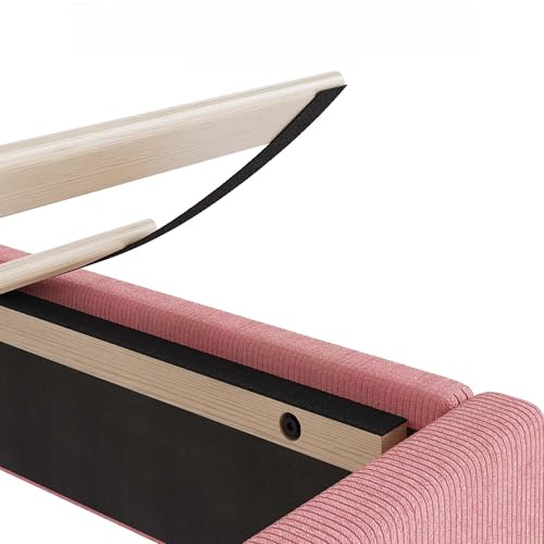 GarveeLife Twin Size Platform Bed Frame, Velvet Upholstered Adjustable Headboard,