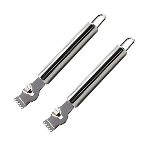 Lemon Zester Grater, Stainless Steel Lemon Twist Tool, Orange Citrus Kitchen Peeler Tool with Channel Knife and Hanging Loop, Pack of 2