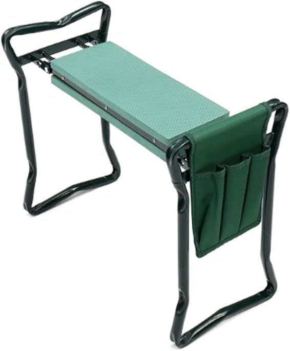 JSEIAJB Garden Kneeler and Seat Folding Stainless Steel Stool with Tool Bag Kneeling Pad Gardening Gifts Supply