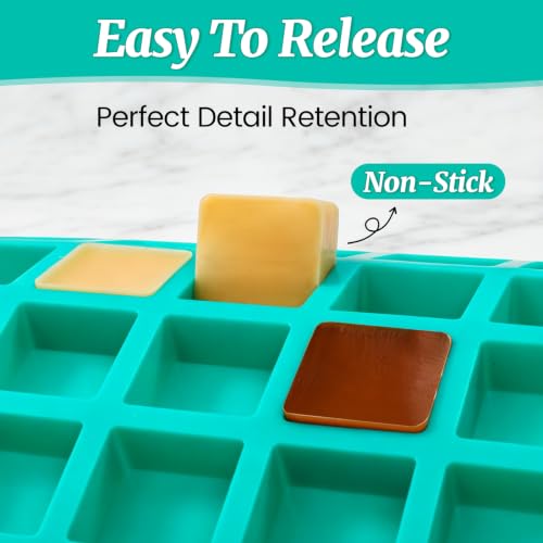 Image of Square Caramel Molds 40-Cavity Chocolate Truffles Candy Molds Ice Cube Tray, Pralines, Jelly Molds 2 Pack