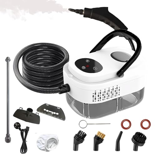 Nettoyeur Vapeur 2500W, 3.0BAR Multi-usage Nettoyant Vapeur avec 3 Têtes de Brosse, 1000ML Réservoir d'eau de Grande Capacité, Steam Cleaner pour les...