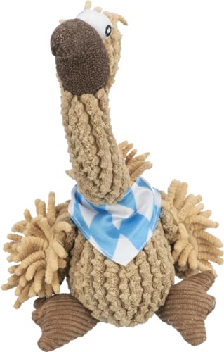 TRIXIE Hundespielzeug Geier Gustav mit Halstuch 22cm mit Quietscher Plüschspielzeug für Hunde