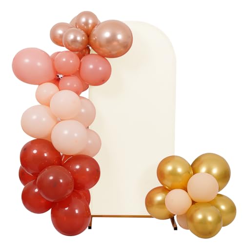 Peomeise 5FT Wedding Arch Cover，Beige Arch Backdrop Cover Stretchy Spandex Backdrop Stand Covers for Birthday Party Ceremony Banquet Decor(60" L x 31.2" W) by Peomeise - Used condition - US$10.47