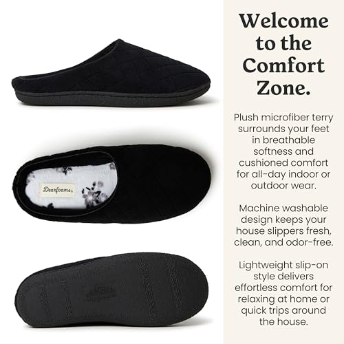 Image of Leslie Terry Clog House Shoes with Memory Foam, Indoor Slippers with Wide Widths