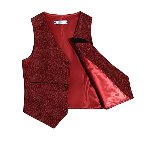 Image of Boys Retro Tweed Vest for Kids Classic Casual Waistcoat
