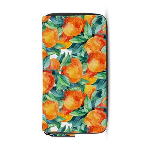 Portefeuille long en cuir aquarelle orange pour ne plus jamais perdre vos cartes