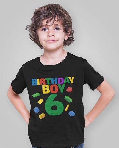 Luke & Lulu - 6th Birthday Shirt Boy Level 6 Unlocked, Turning Six, and Blocks Designs Boys' Tops, Tees & Shirts2