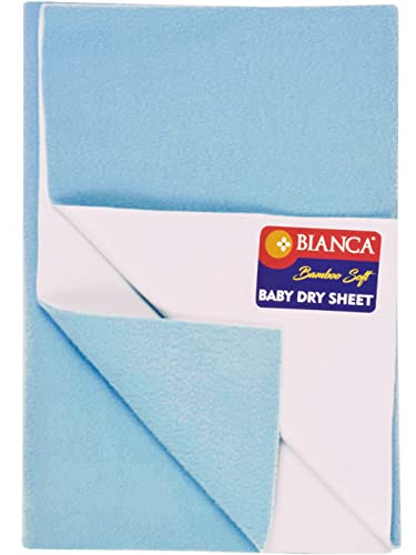 Image of BIANCA Soft Bamboo Baby Dry Sheet, Waterproof Breathable Anti Bacterial Mattress Protector -1pc Extra Large (smartdry) Smart Dry-Sky Blue