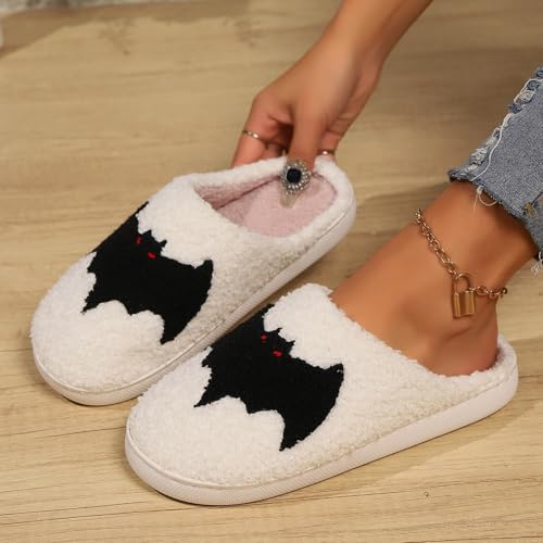 Women Men Slippers Fuzzy Closed Toe House Memory Foam Bedroom Slipper Comfortable Plush Fluffy Warm Slip On Slides Couple Indoor Outdoor Home Shoes Halloween Slippers2