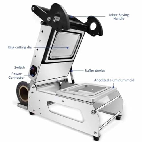 MRKU Machine d'emballage et de scellage Alimentaire, scelleuse Thermique Manuelle pour barquettes à Sandwich