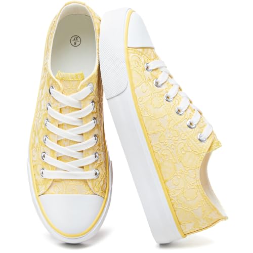 Image of yageyan Womens White Tennis Shoes Low top Canvas Sneakers Women Fashion Shoes for Walking Casual Canvas Comfortable