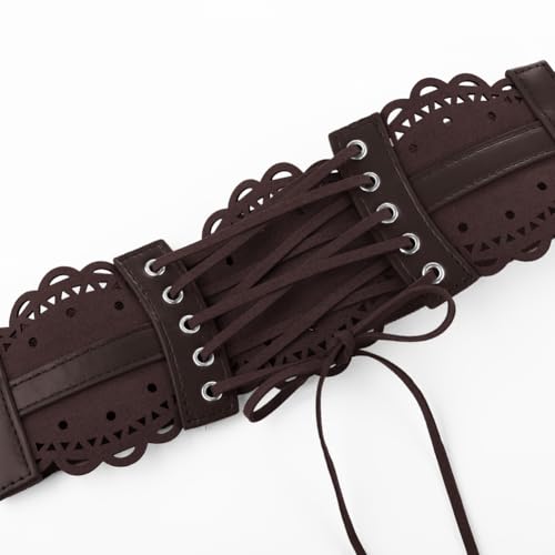 Women's Elastic Belt PU Leather Corset Belt High Stretchy Webbing Band Belt2