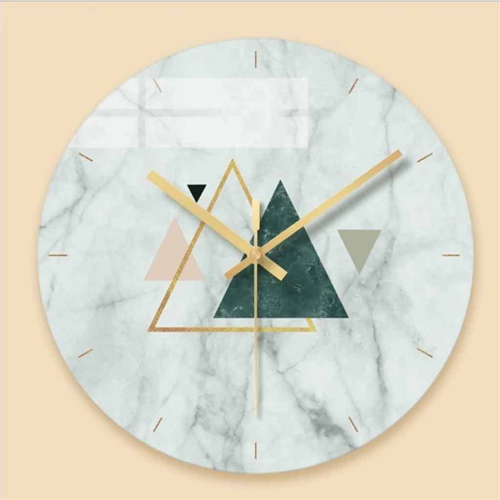 Horloge de salon ronde et muette au style abstrait pour chambre