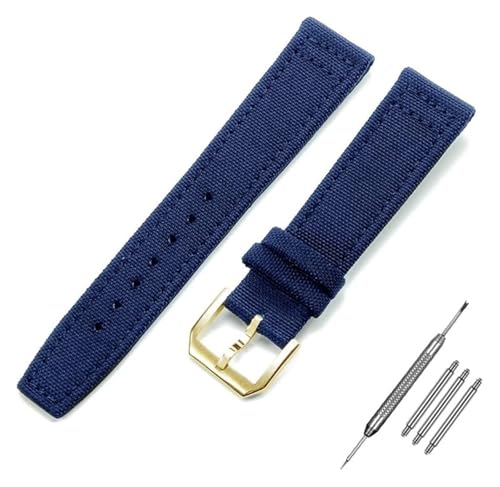 Klassisches Nylonband, Schnellspanner Uhr, Nylon-Uhrenarmband, 20 mm, 21 mm, 22 mm, Canvas-Uhrenarmband, Stoff-Uhrenarmband, Faltschließe, Dornschließe, Leder-Ersatzarmband, Nylon-Uhrenarmband(Bluegol