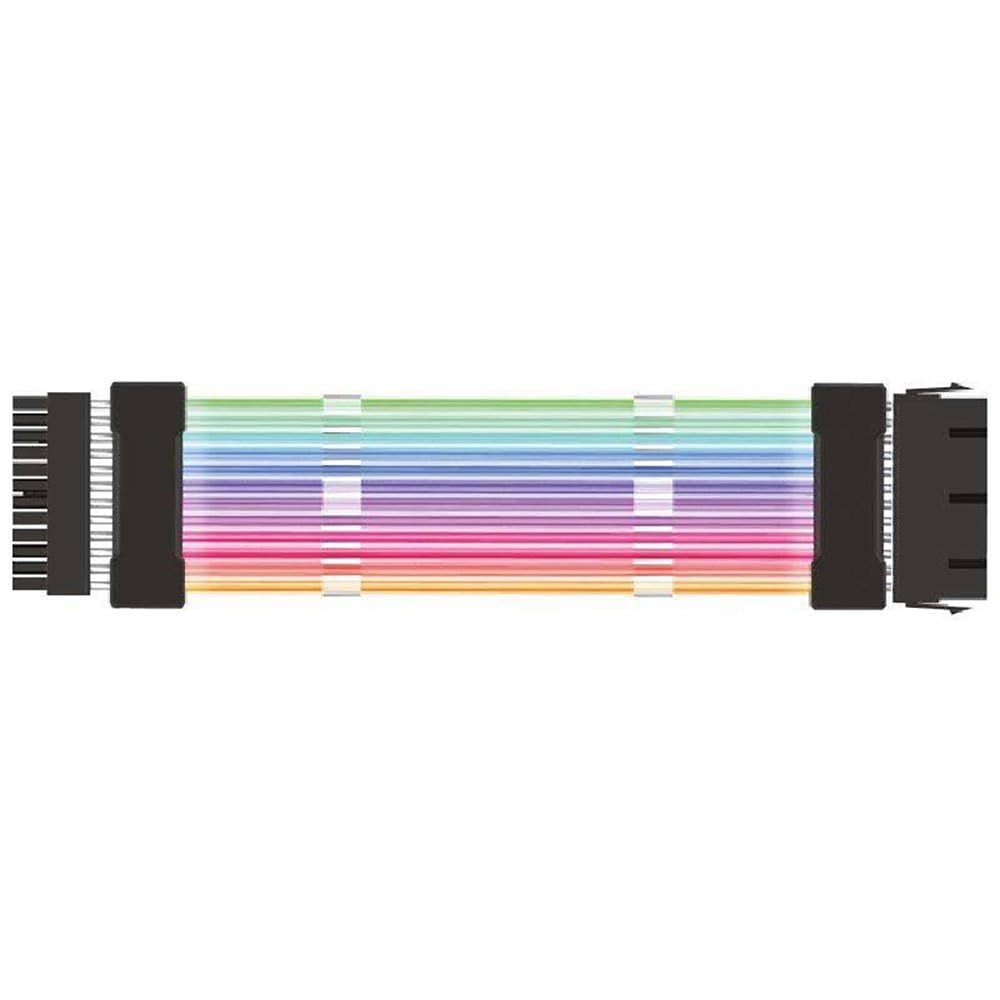 Mars Gaming MCA-24, ARGB Extender Cable 24pin ATX pour Carte Mère, LEDs Ultra-lumineuses, Compatibilité Totale, AWG18 Pure Copper, 265mm