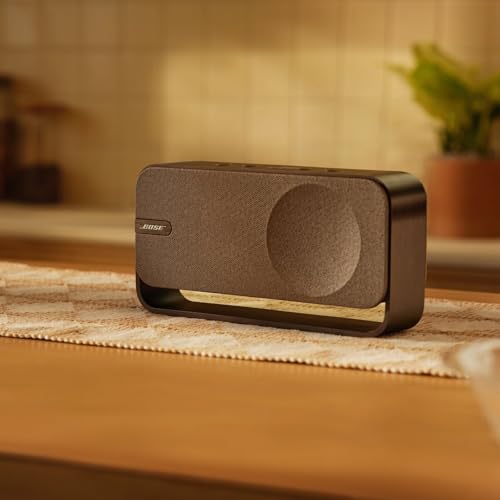 Image of Bose SoundLink Home Speaker, Premium, Portable and Wireless Bluetooth Shelf Speaker, Up to 9 Hours Battery Life, Warm Wood