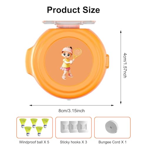 Zinueen Badminton Rebound Trainer, Trainingshilfe-Badminton Tragbarer, Badminton-Trainingsgerät, Badminton Einzelspieler Rückpralltrainer, für Badmintonplätze, Garten, Parks, Wohnzimmer, Balkon