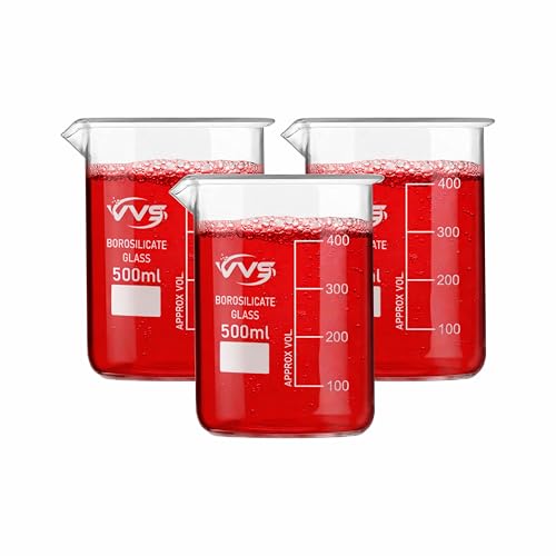 Image of VVS Borosilicate Glass Beaker 500ml pack of 3 of For School College, Lab Laboratry and professional use