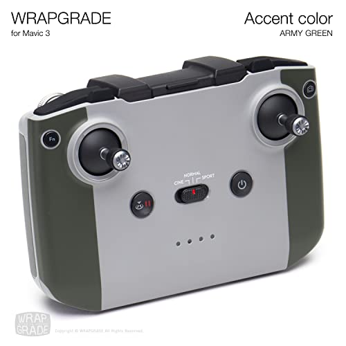 Image of WRAPGRADE Partial Skin Stickers for DJI Mavic 3 / Mavic 3 Classic Accent Color (Army Green)