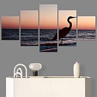 SIGNWIN 5 Panel Canvas Wall Art Birds Farmhouse/Country Group Group Multicolor Photography Realism Relax/Calm Warm for Home Decorations Ready to Hang - 60