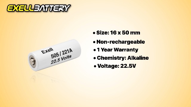 Batteria Exell A221/505A 15F15, 15LR54, 221A, 333/U, 505A, 505E/B, A221, A505 - Foto 5