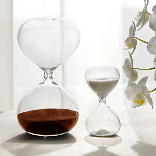 Hourglass Sand Timers-Set of 2 for Home & Office Decoration-60 Mins/5 Mins or 30Mins/5 Mins (30 Mins+5 Mins, Cocoa)