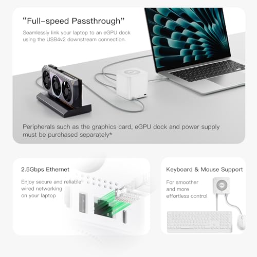 Image of Mate Pro 80Gbps USB4 Dock with 32TB SSD Enclosure, 96W PD Charging, 2.5G LAN, HDMI 4K, Built-in Speaker & Mic, All-in-One Desktop Hub for MacBook & Laptop Computer Peripheral Devices