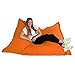 Produktbild Green Bean © Square XXL Riesensitzsack 140x180 cm - 380 Liter EPS Perlen Füllung - PVC Bezug - Indoor & Outdoor Sitzsack - Sitzkissen Bean Bag Chair Bodenkissen für Kinder & Erwachsene - Orange