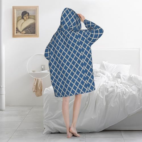 Sweat à capuche couverture en flanelle haut de gamme bleu marocain