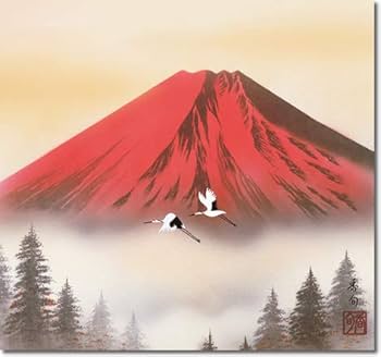 Amazon.co.jp: 掛け軸 赤富士飛翔・伊藤香旬 尺五横 掛軸 床の間