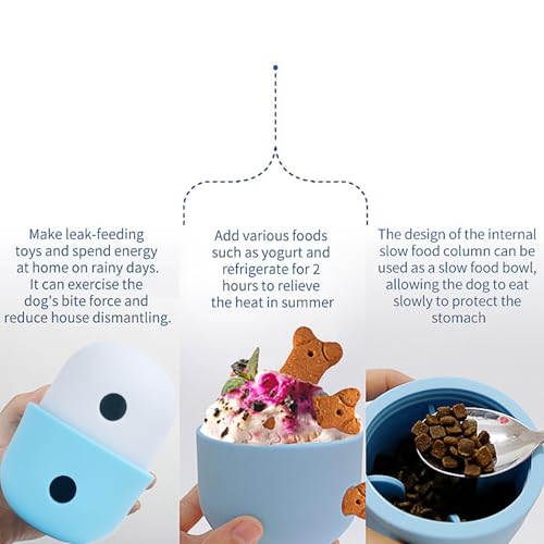 LIZEALUCKY Lucky Food Ball Dog Puzzle Spielzeug Interaktives langsames Fütterungsdesign für intelligente Hunde Silikonmaterial