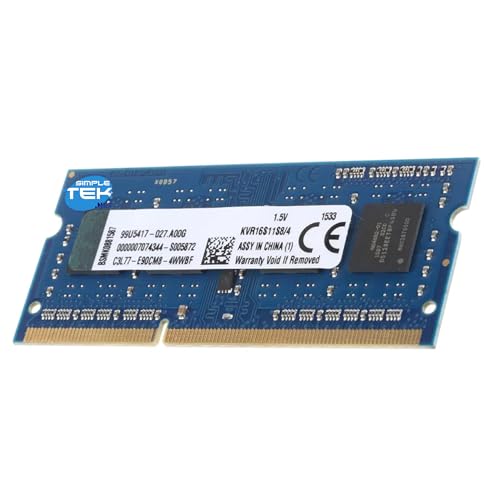 SIMPLETEK - 4 GB DDR3L 1600 MHz 1.35 V Memoria Banco Módulo RAM SODIMM Notebook