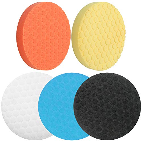 LANIAKEA 5 Pcs 7 Inch Buffing Pad 180mm Polishing Pads Kit Car Sponges Buffing Wheel for Car Buffer Polisher Detailing Repair Waxing Sanding