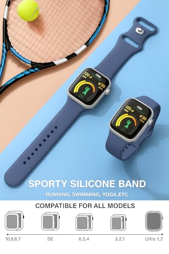 Image of MINX Soft Silicone Strap Compatible with Apple Watch 38mm /40mm /41mm /42mm /44mm /45mm /46mm /49mm Series 1-11 & Ultra | Durable, Adjustable & Comfortable | Combo Pack