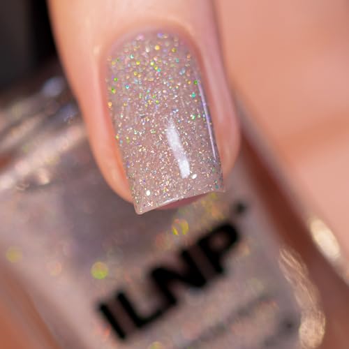 Image of ILNP Manor House - Taupe Holographic Sheer Jelly Nail Polish, Neutral Nude Shimmer Sparkle, Non-Toxic, Vegan, Chip Resistant Non Gel