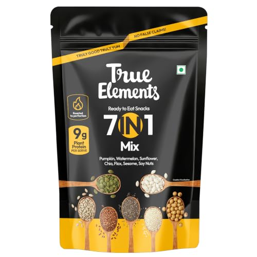 Image of True Elements Seeds Mix - 7 in 1 Super Seeds & Nut Mix 500g - (Roasted Pumpkin, Watermelon, Sunflower, Flax | Sesame | Chia and Soynuts) - Diet Snacks