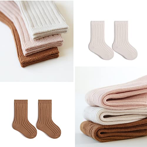FYLuoke Baby Girls Boys Socks Unisex-Baby Infant Cotton Crew Socks for Skid Toddler Ankle Socks Set3