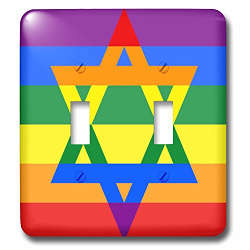 Impresión de estrella judía orgullo gay placa interruptor doble hogar 3