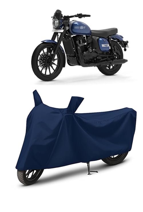 Image of Waterproof Bike Cover for Jawa 42 | All Weather Protection from Rain, Dust, UV Rays & Scratches with Mirror Pockets & Buckle Belt | 42 Bike Cover