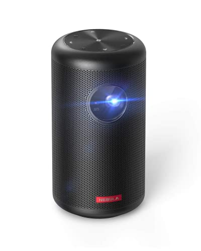 Nebula Capsule II Smart Mini Proyector, por Anker, 200 lúmenes ANSI 720p HD proyector portátil con Wi-Fi, DLP, Android TV 9.0, altavoz de 8 W, proyector de película, entretenimiento en casa
