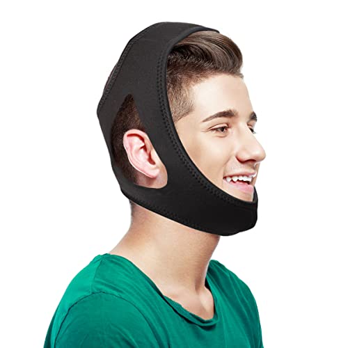 Mentonnière anti-ronflement - Mentonnière anti-ronflement anti-ronflement, bouchon de ronflement, solution de ronflement, mentonnière pour hommes et femmes, légère et respirante réglable Cover