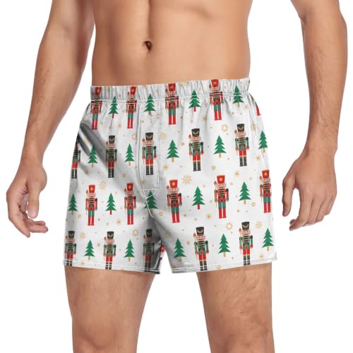Image of Men's Boxer Shorts Cotton Loose Underwear with Button Fly