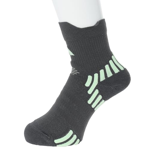 adidas Unisex Performance Training Quarter Socks, Grey Six/Semi Green Spark, 40-42