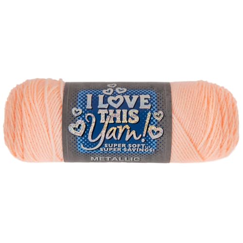 Image of Hobby Lobby Metallic I Love This Yarn, 758 Blush Sparkle, Set of 2 | 4 Medium Weight, Acrylic & Metallic Polyester, 252 Yards Per Skein