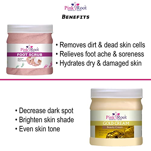 Image of Pink Root Gold Cream 500gm with Foot Scrub 500gm
