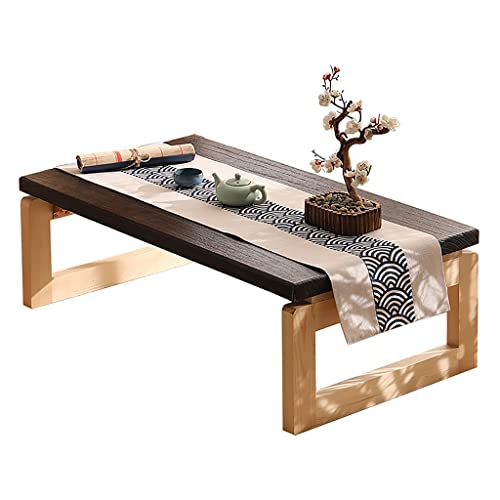 Table japonaise pliante portable en bois massif pour s'asseoir au sol et prendre le thé
