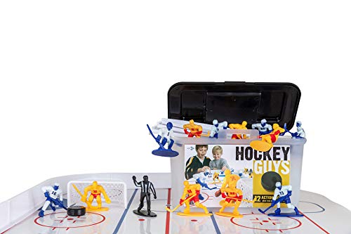 Kaskey Kids Hockey Guys – Blue/Yellow Inspires Kids Imaginations with Endless Hours of Creative, Open-Ended Play – Includes 2 Teams & Accessories – 25 Pieces in Every Set!