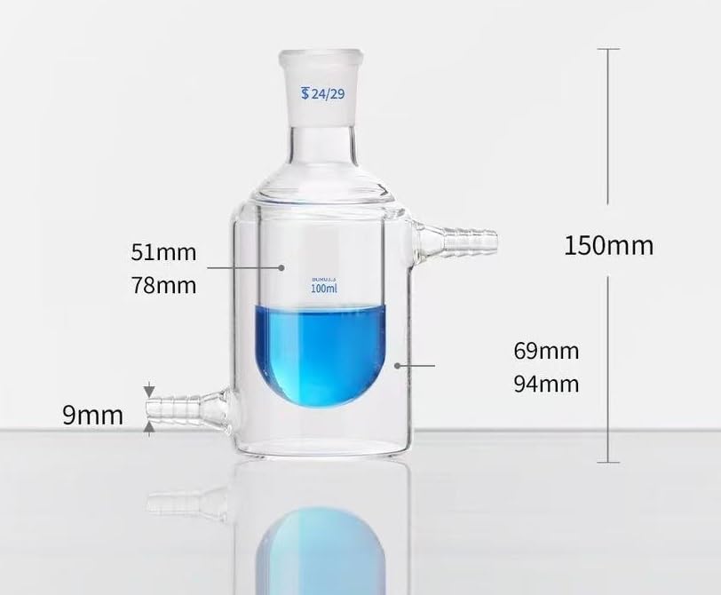 Matraces de laboratorio de doble pared for reacciones.(100mL caliber 24)