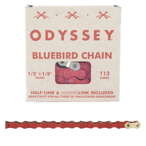 Image of Odyssey Bluebird Chain - Single Speed 1 /2 inch x 1 /8 inch, 112 Links, Red